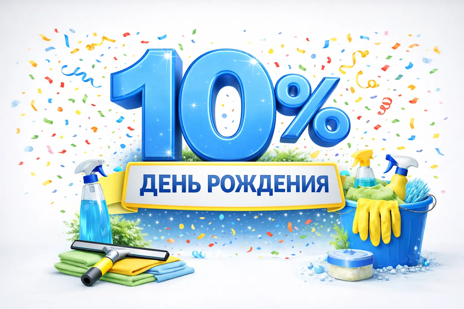 Скидка на уборку в Москве и МО 10% в честь дня рождения