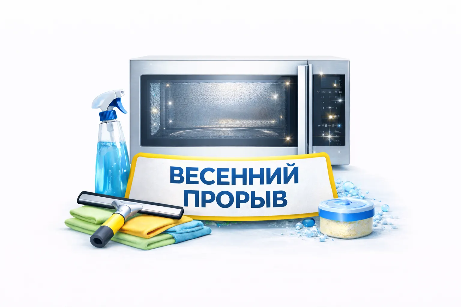 Получите мытье микроволновки в подарок при заказе генеральной уборки весной